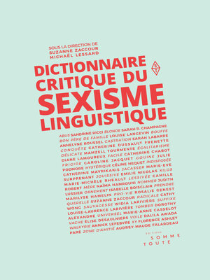 cover image of Dictionnaire critique du sexisme linguistique